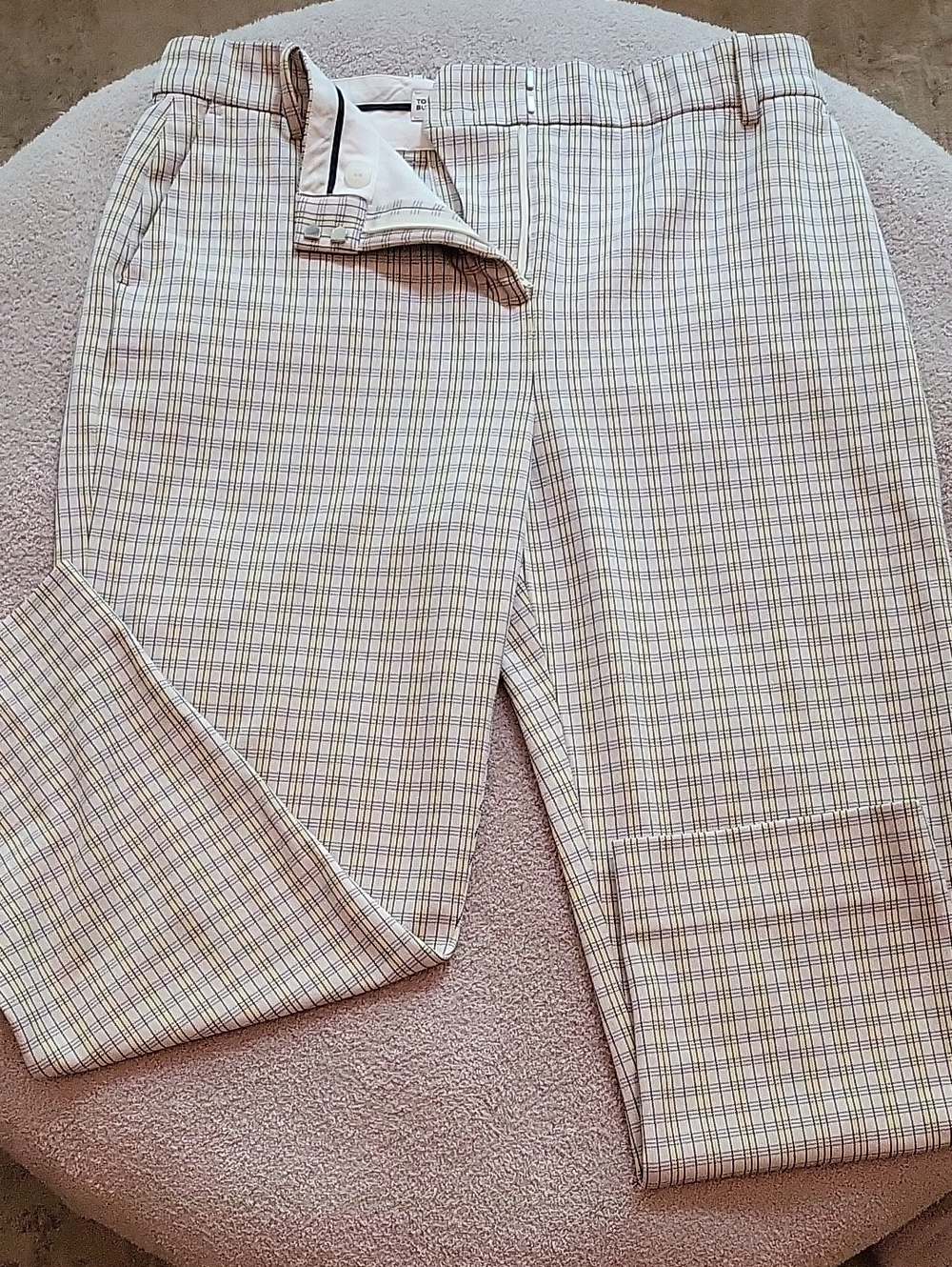 NWOT Tory Burch Stretch Twill Cropped Plaid Golf Pants